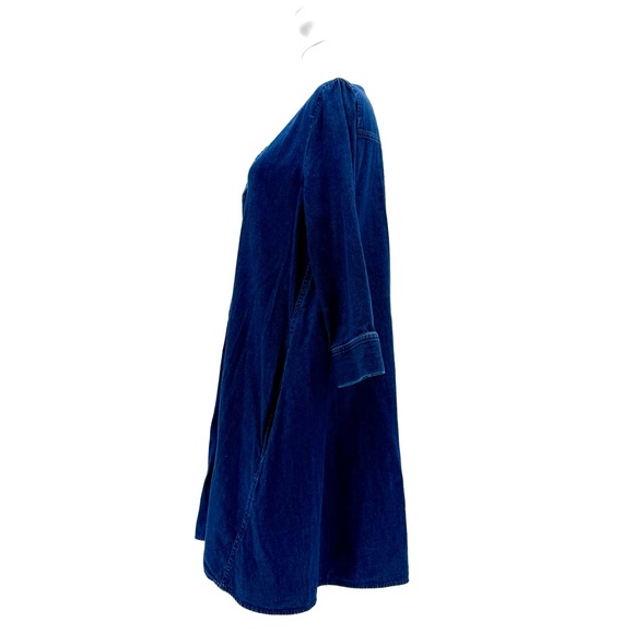 COS Mini Shift Dress Size 8 Denim Long‎ Sleeve Minimalist Clean Basic - Picture 7 of 11